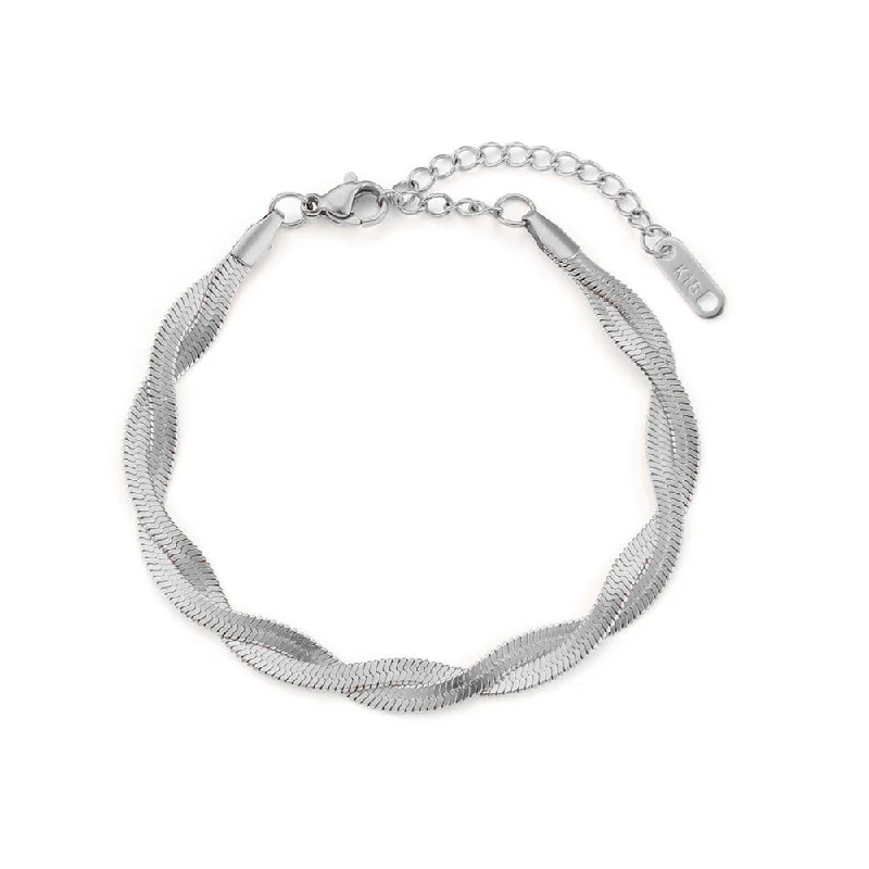 Double layered bracelet - silver