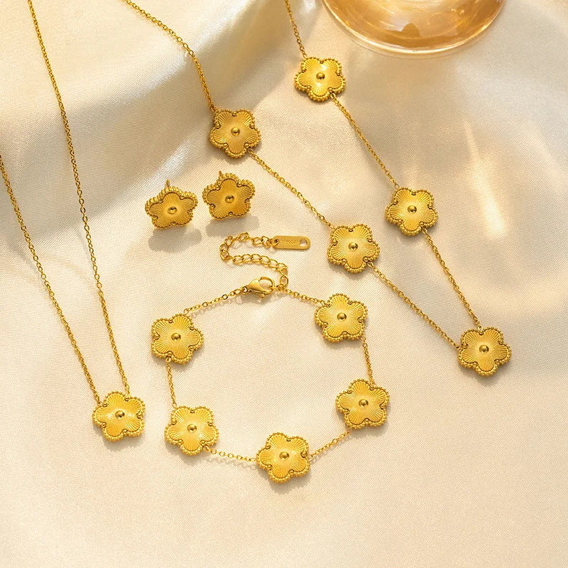 710 Gold Five Flower Four Piece Set