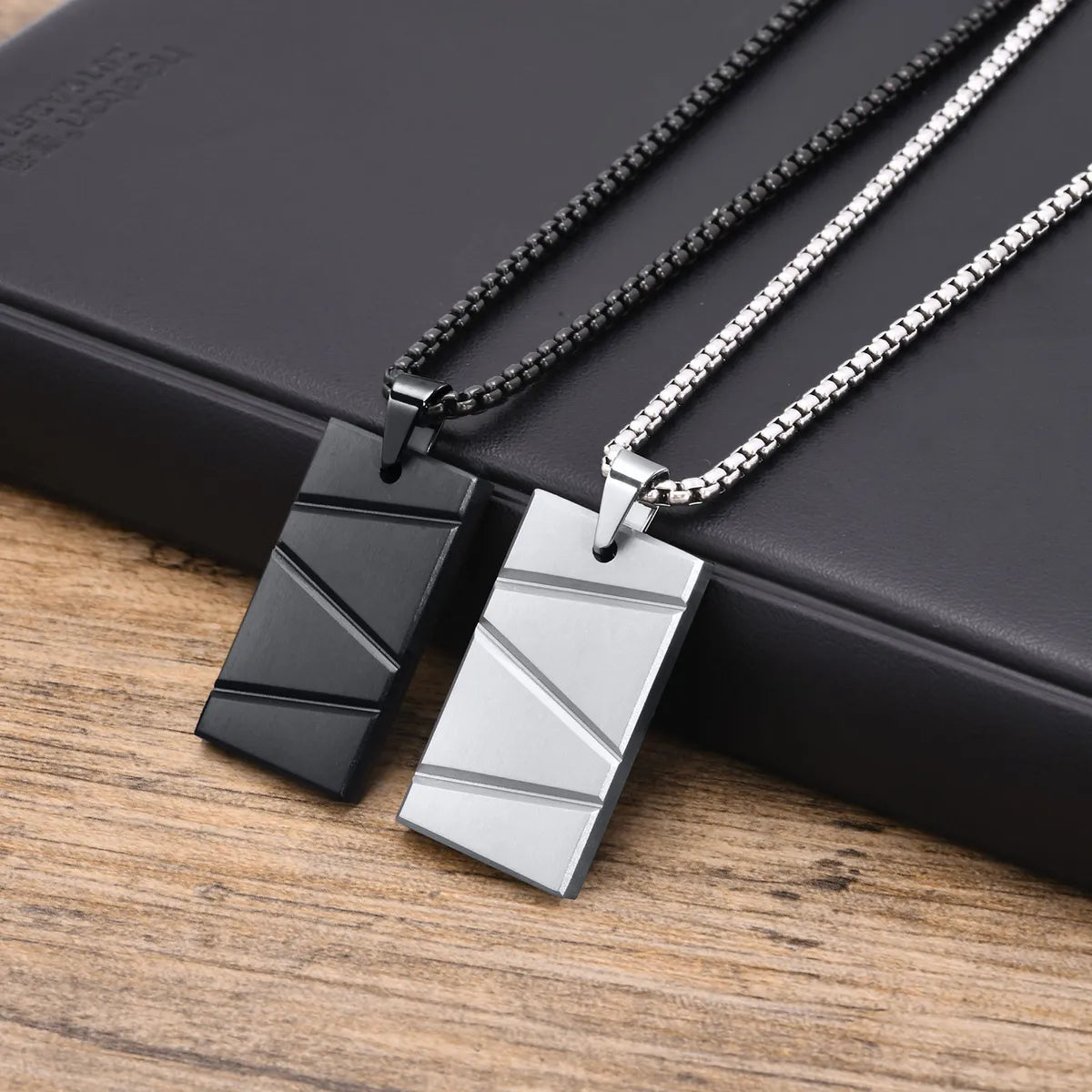 Adjustable Pendant Necklaces-Simple Style Streetwear Geometric Solid Color 304 Stainless Steel Plating Men'S