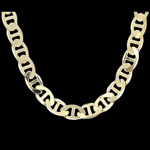 Topaz Necklaces-Marine 9mm 20 Inch Gold Plated Hip Hop Chain Necklace