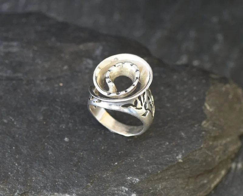 Classic Engagement Ring Styles-Silver Shell Ring - Silver Spiral Ring - Silver Infinity Ring