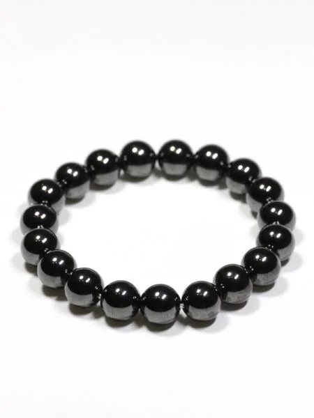 Pearl Bracelets for Brides-10mm Hematite Bracelet