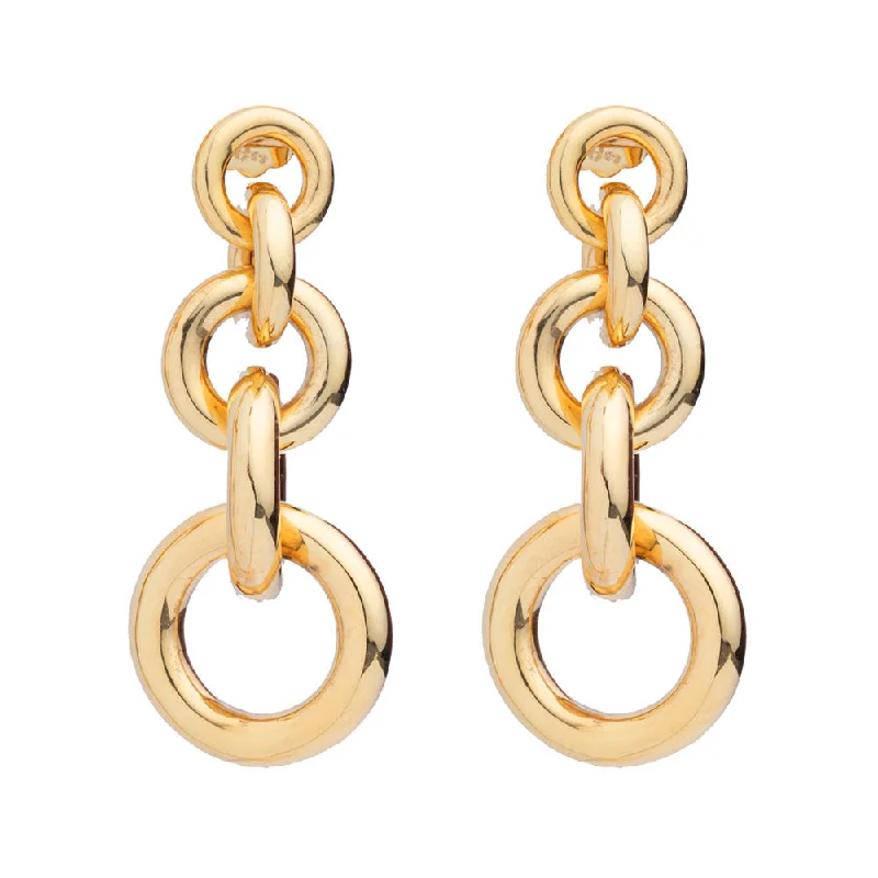 Designer Pearl Drop Earrings-Chunky Gold Plated Earrings