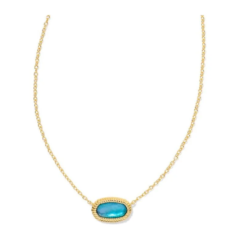 Gold Choker Necklaces-Kendra Scott  Elisa Gold Ridge Necklace in Indigo Watercolor Illusion