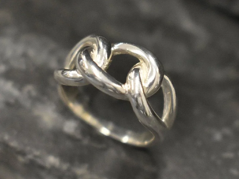 Luxury Wedding Rings for Women-Silver Chain Ring - Twisted Silver Ring - Silver Chunky Ring