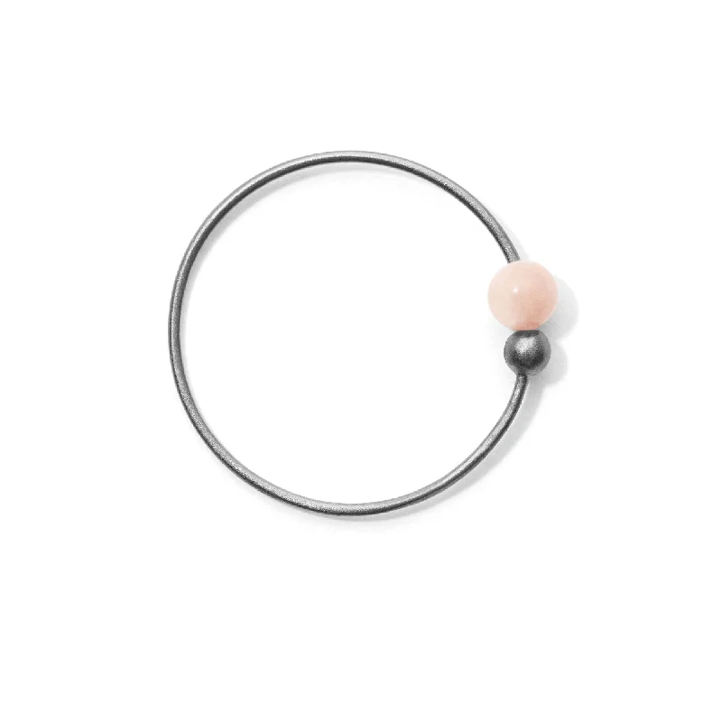 Custom Hoop Drop Earrings for Women-Miss Elly Four Grey Earring Pink Coral