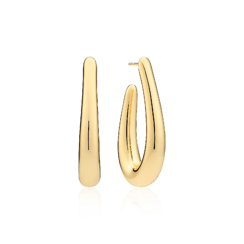 Geometric Crystal Earrings-Goccia Pianura Piccolo Gold Plated Earrings