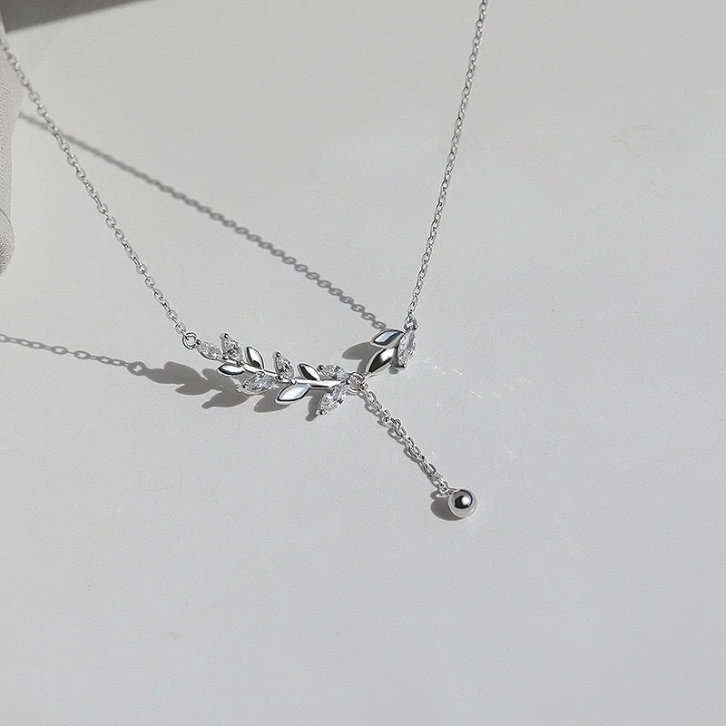 Wheat Necklace (White Gold Color)