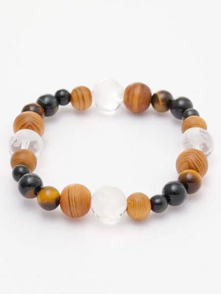 Statement Bracelets for Parties-YAKUSUGI, Four Gods Crystal, Tiger Eye Bracelet