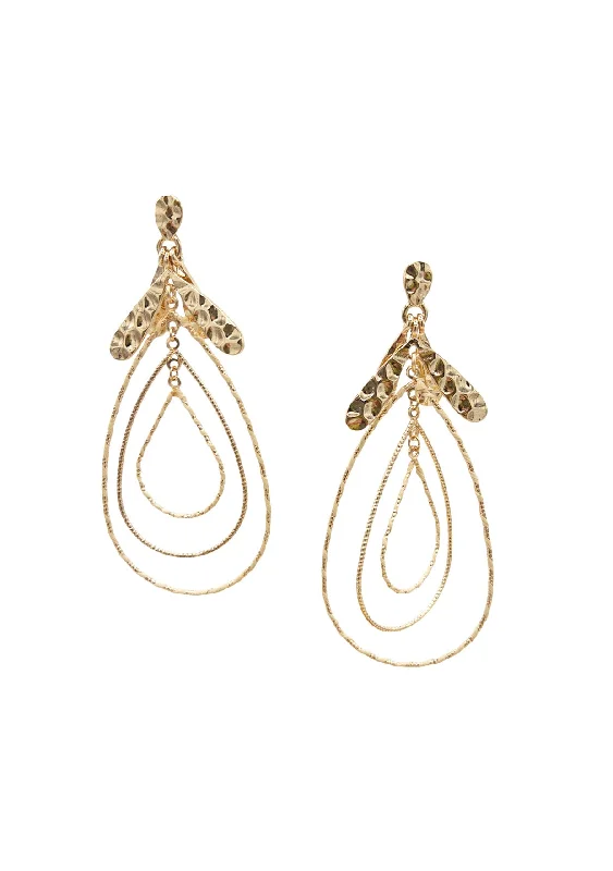 Simple Drop Earrings for Women-Gold Multi Link Earrings