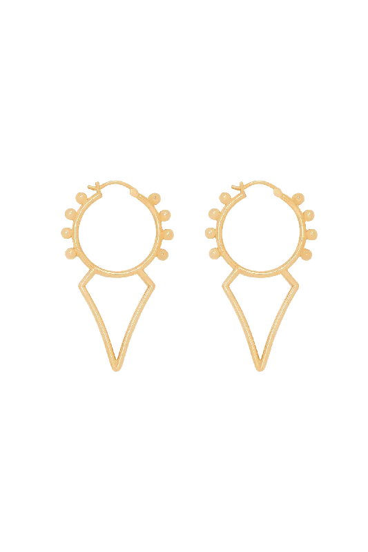 Unique Drop Stud Earrings-Dune Earrings Gold Plated