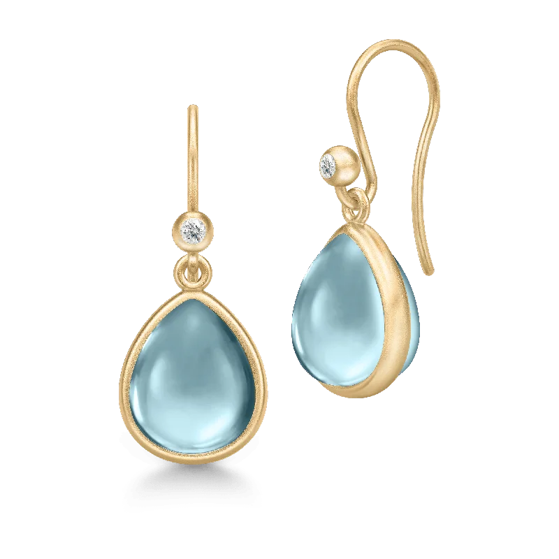 Colorful Drop Earrings-Paloma Ice Blue Gold Plated Earrings