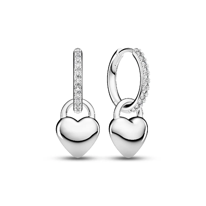 Trendy Crystal Earrings for Women-Julia Creolo Silver Earrings w. Zirconia