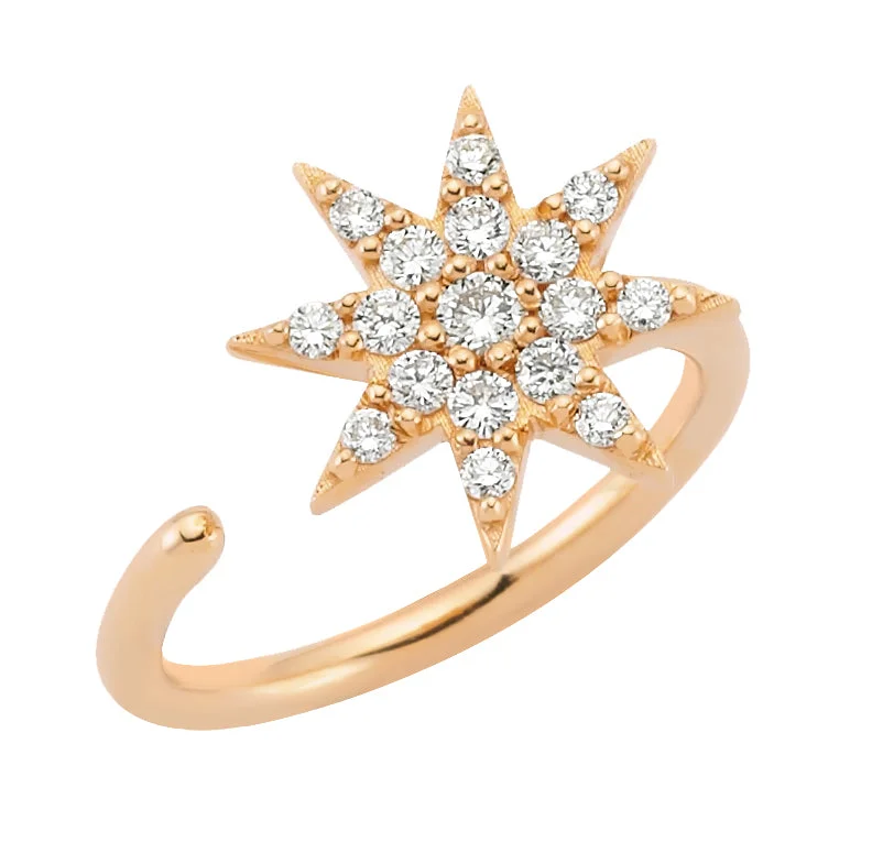 Adjustable Engagement Rings-VENUS STAR GOLD DIAMOND RING