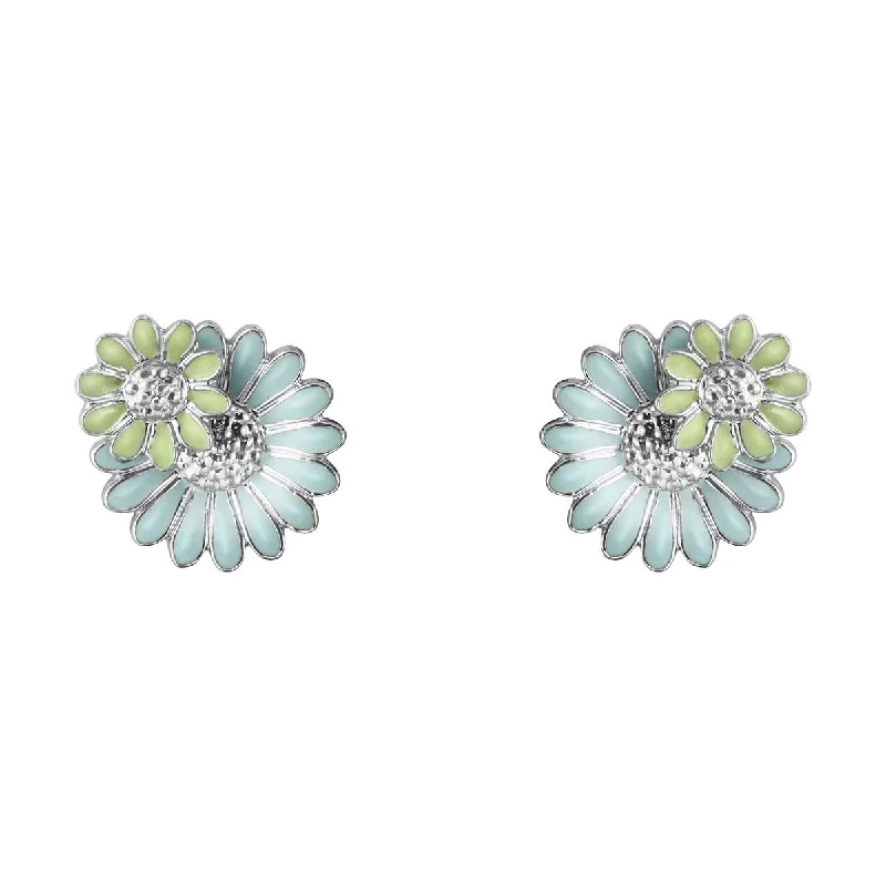 Large Pearl Earrings-Daisy x Stine Goya Silver, Blue & Green Earrings