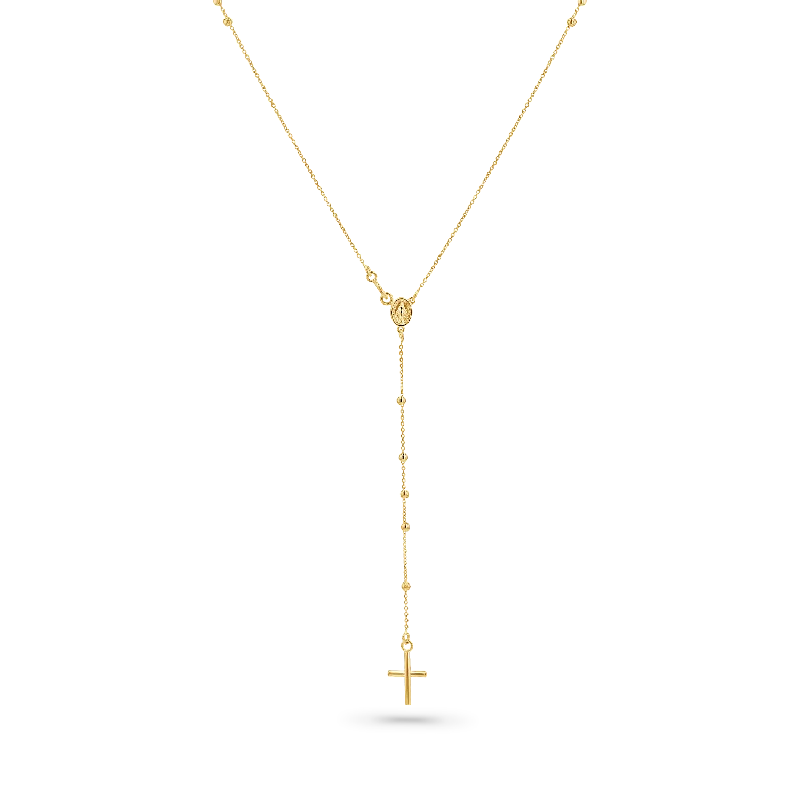 18K Gold Necklaces-Dainty Rosary Necklace