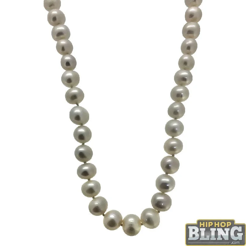 Inspirational Necklaces-Freshwater Cultured Pearl Necklace 10MM