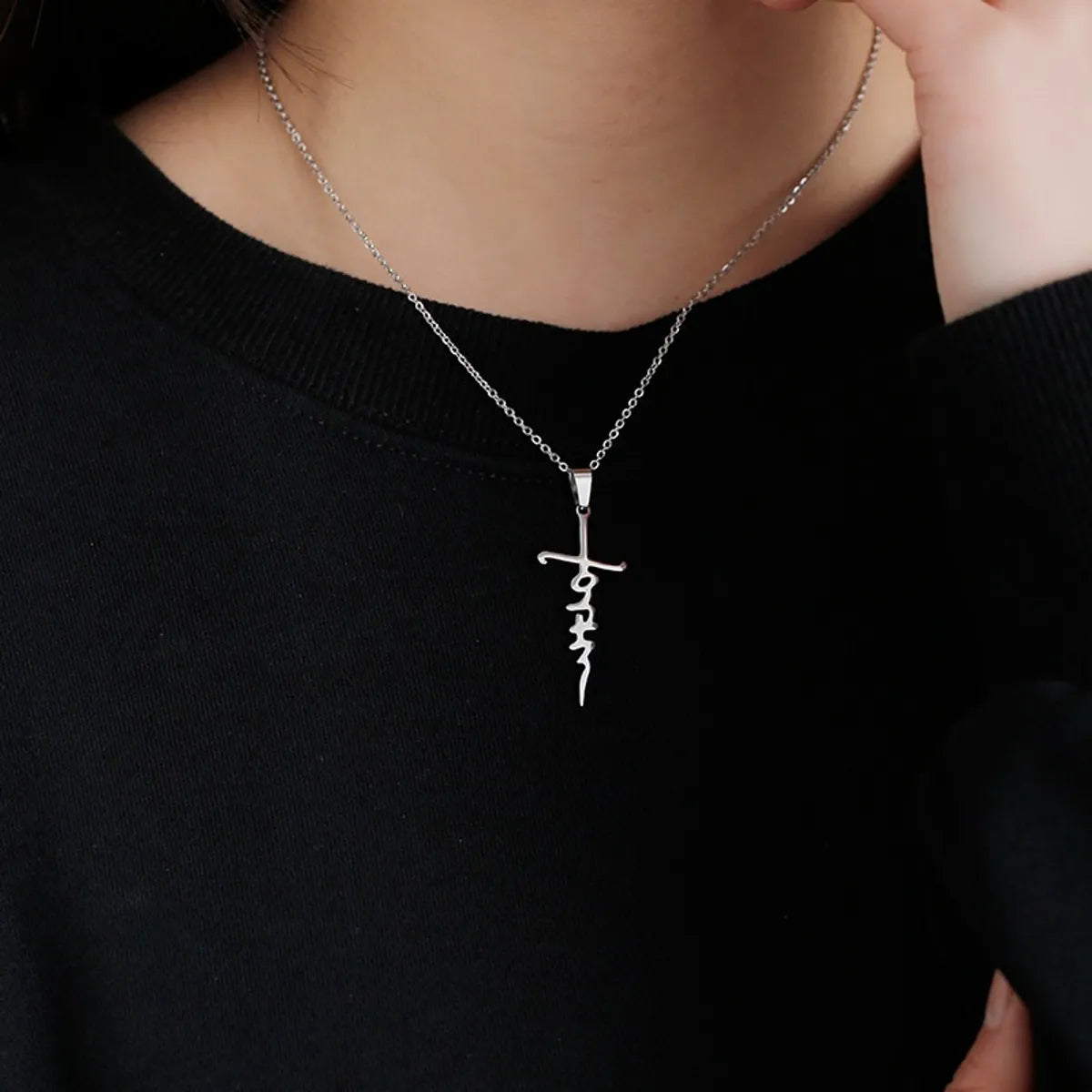 Trendy Choker Necklaces-Hip-Hop Retro Letter 201 Stainless Steel Unisex Pendant Necklace