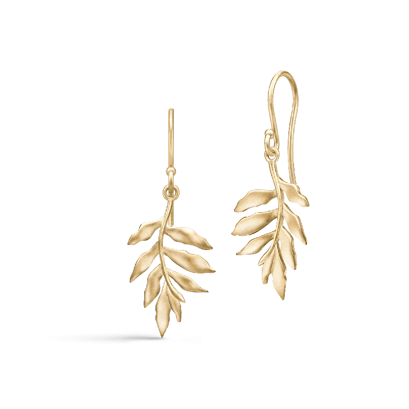 Bold Crystal Earrings-Little Tree Of Life Gold Plated Earrings