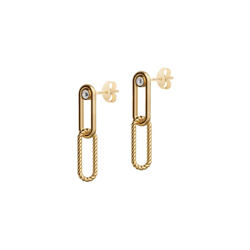 Classic Gemstone Drop Earrings-Elements N°5 18K Gold Earring w. Diamond