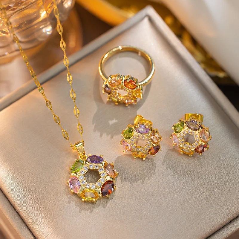 868 Golden Colorful Flower Set