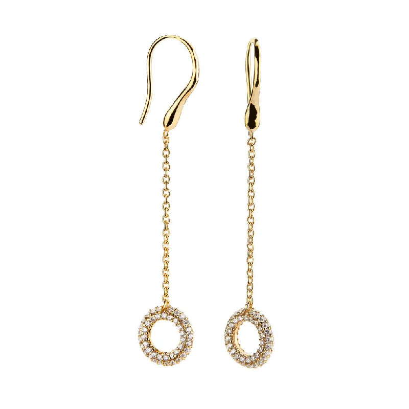 Large Hoop Earrings-Matiné 18K Gold Ear Hanger w. 172 Diamonds