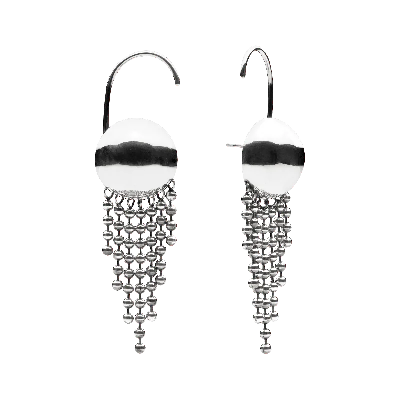 Geometric Drop Earrings for Women-Anabel Show Earrings Silver