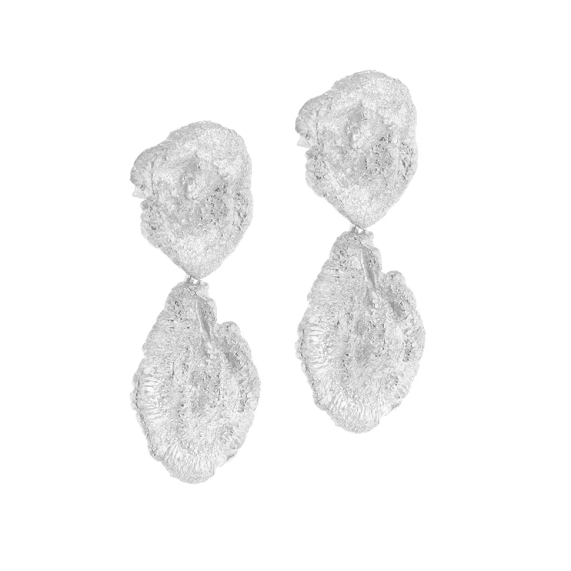 Crystal Dangle Earrings-Primeval Forest Silver Earrings