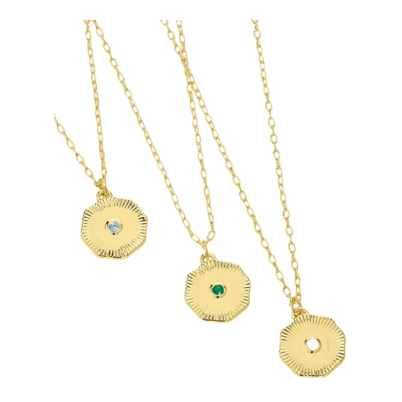 Wedding Necklaces-Gorjana Gold Birthstone Coin Necklace