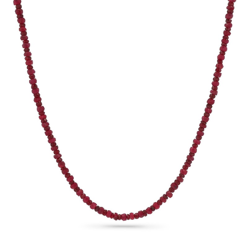 Charm Necklaces-Ruby Bead Necklace