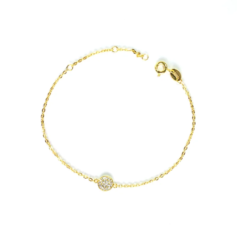 Tennis Bracelets for Women-Pave Disk Bracelet