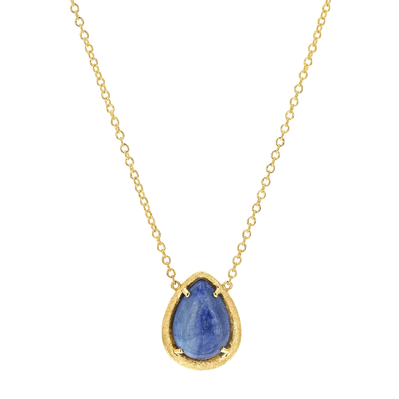 Elegant Gold Necklaces-Kyanite Stone Necklace