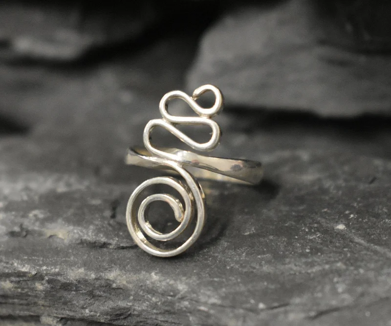 Custom Wedding Ring Bands for Women-Silver Swirl Ring - Silver Spiral Ring - Infinity Ring