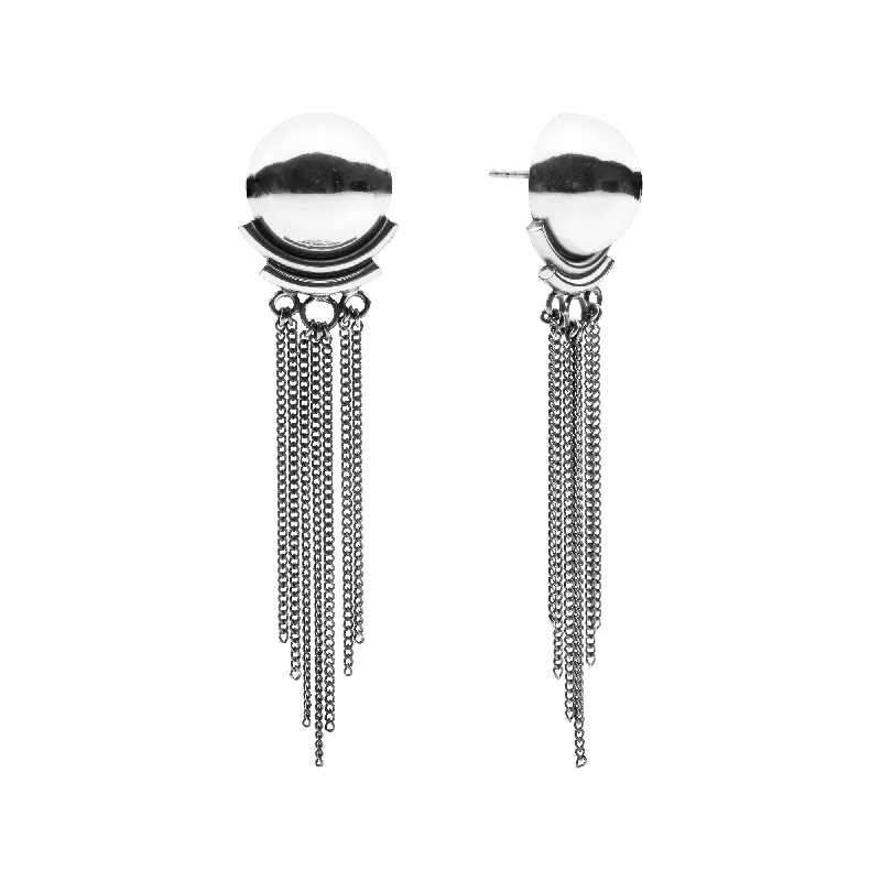 Trendy Drop Earrings for Women-Eclipse Earrings Silver