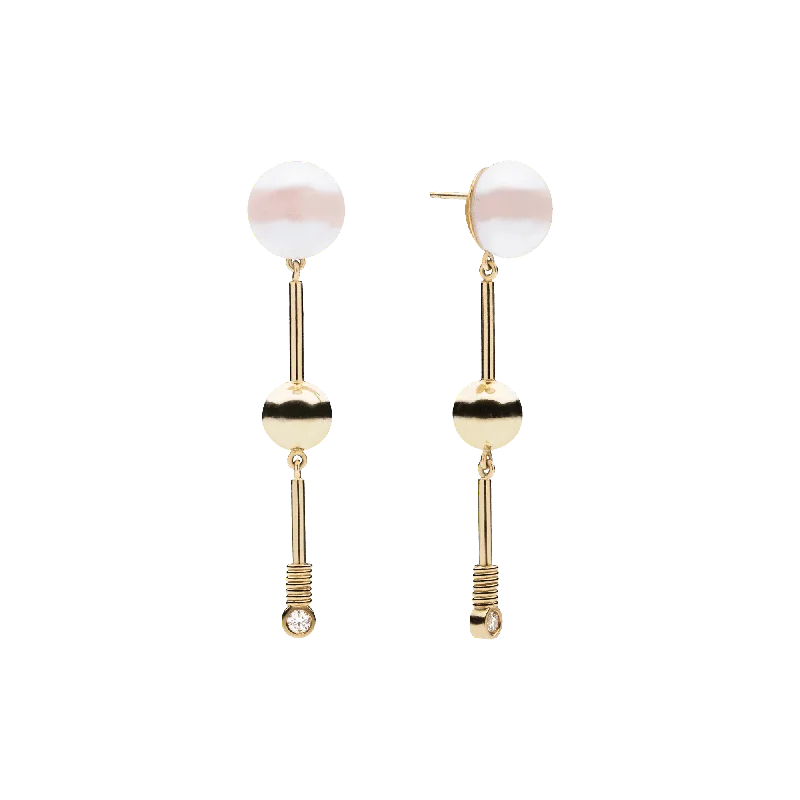 Dazzling Drop Earrings-Fay Pearl Earrings Gold