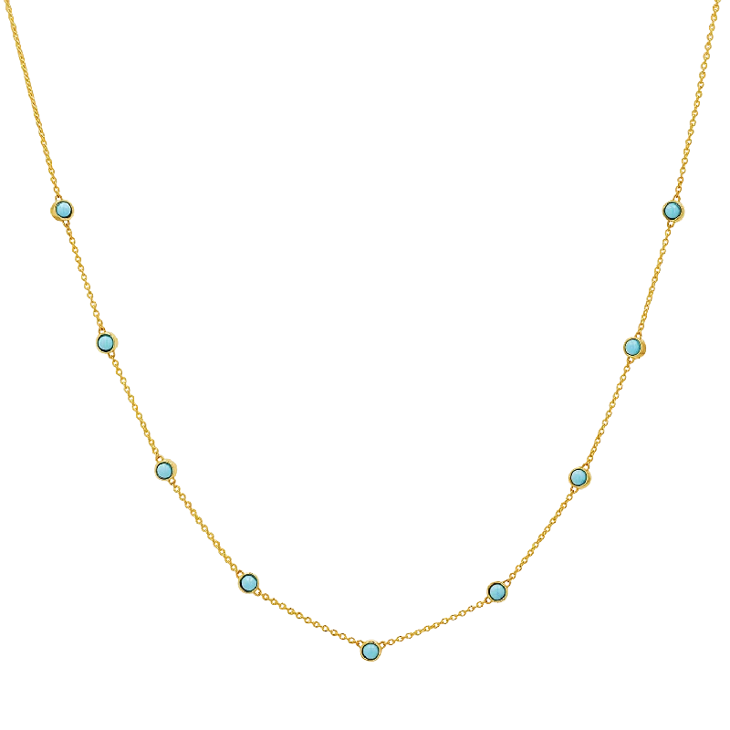 Charm Necklaces-Genuine Turquoise Strand Necklace