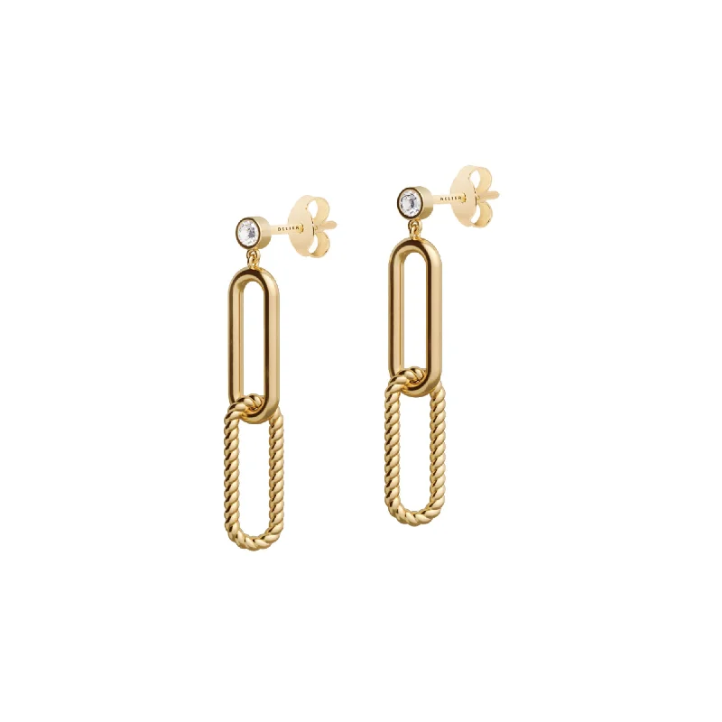 Elegant Pearl Earrings for Women-Elements N°4 18K Gold Earring w. Diamond