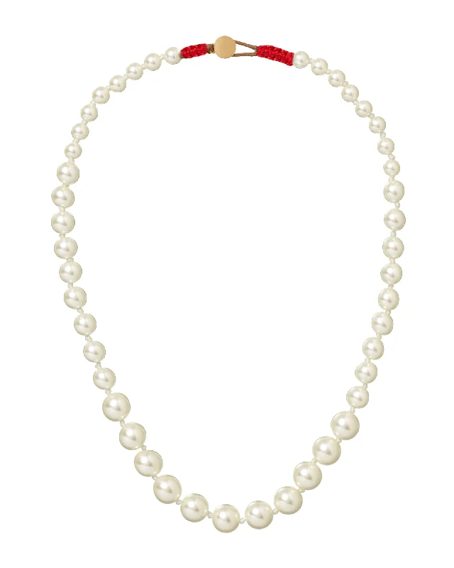 Sterling Silver Necklaces-The Graduated Pearl Necklace