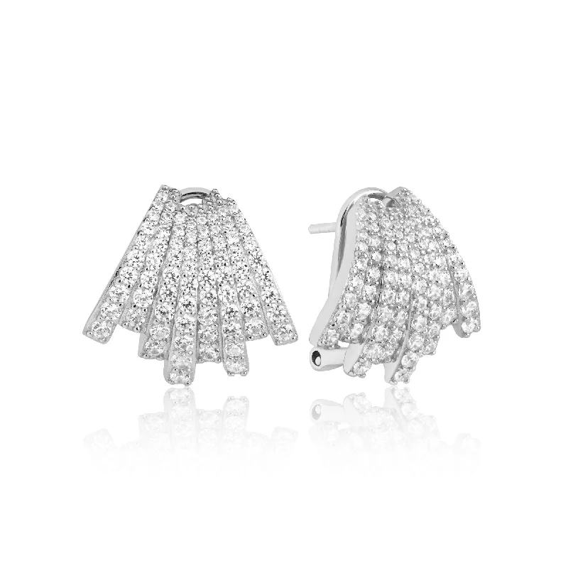 Stylish Drop Earrings-Portofino Fascino Silver Earrings