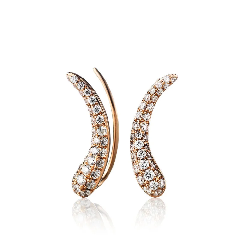 Simple Crystal Earrings for Women-Chill 18K Gold, Rosegold or Whitegold Earrings w. Diamonds