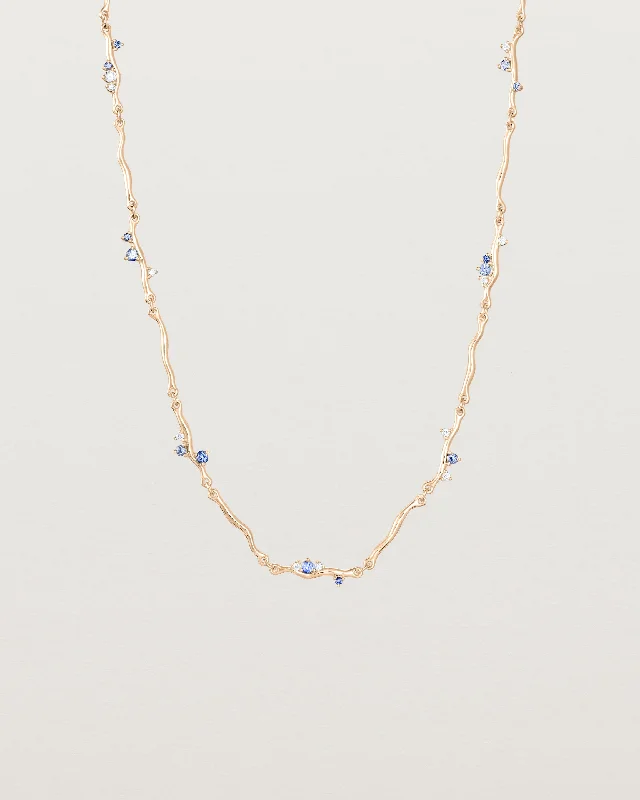 Custom Charm Necklaces-Demi Ember Necklace | Ceylon Sapphires & Diamonds