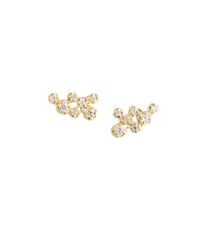 Trendy Crystal Hoop Earrings-Cluster Nr 03 18K Gold, Whitegold or Rosegold Earrings w. Diamonds