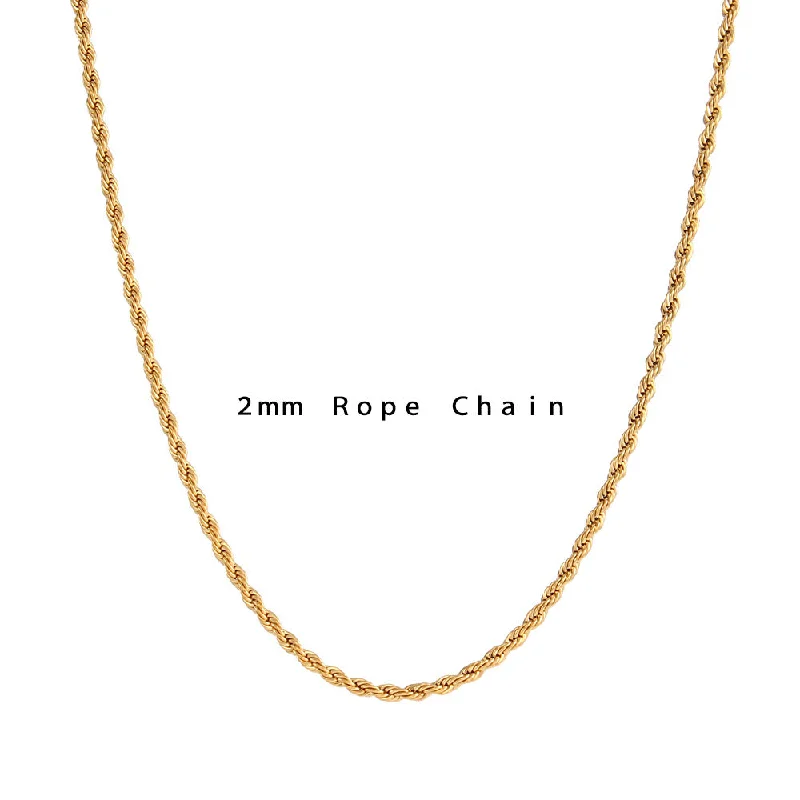 2mm Fried Dough Twists chain necklace 45 5cm