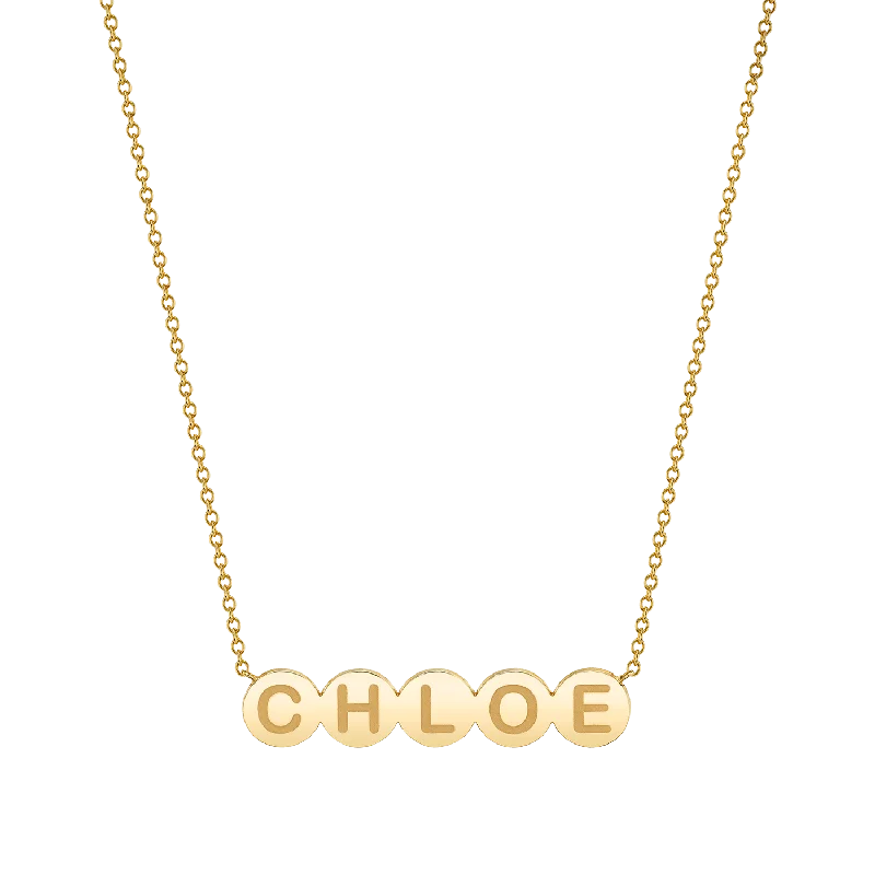 Rose Gold Necklaces-Bubble Round Engravable Necklace