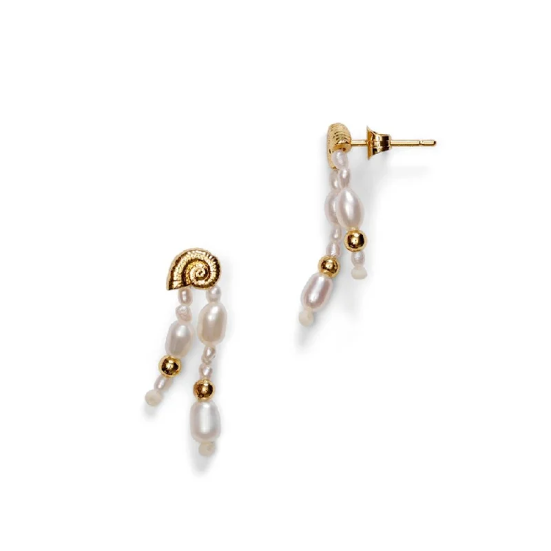 Sparkling Designer Earrings-Sprezzatura Gold Plated Earrings w. Pearls