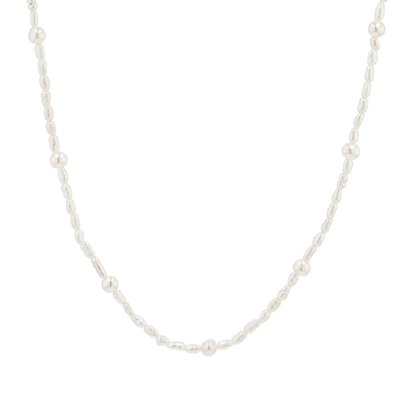 Simple Necklaces-Dainty Pearl Station Necklace