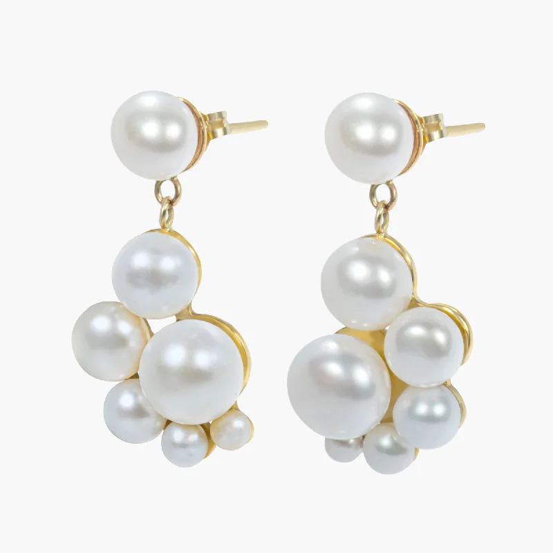 Luxury Designer Earrings for Women-Shira 9K Gold Earrings w. Pearls