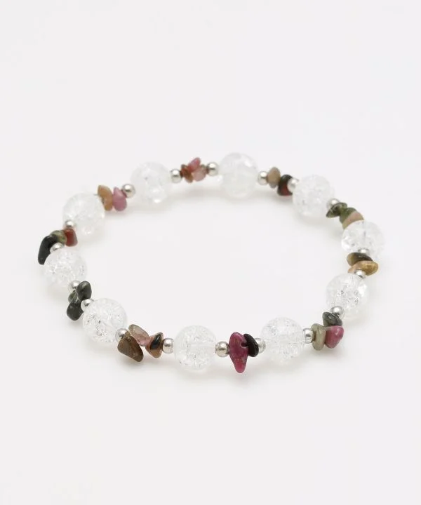 Women’s Designer Bracelets-OCT Birthstone Tourmaline x Cracked Crystal Bracelet