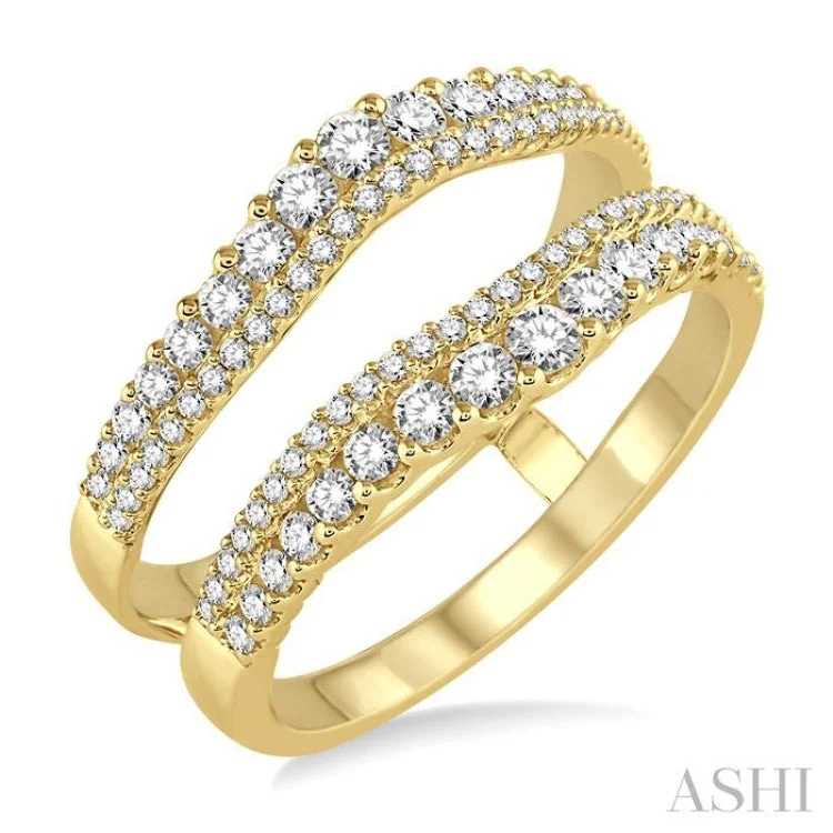 Birthstone Engagement Ring Sets-3/4 ctw Round Cut Diamond Insert Ring in 14K Yellow Gold