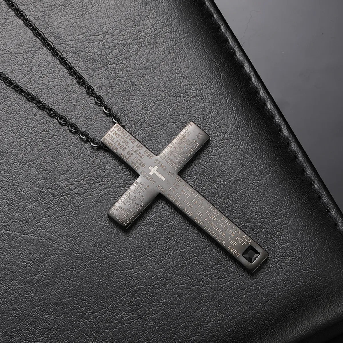 Valentine's Day Necklaces-Casual Retro Cross 304 Stainless Steel Men'S